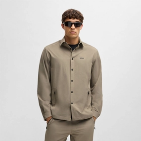 Basin Tech Shirt Light Green Boss men's fashion and office attire