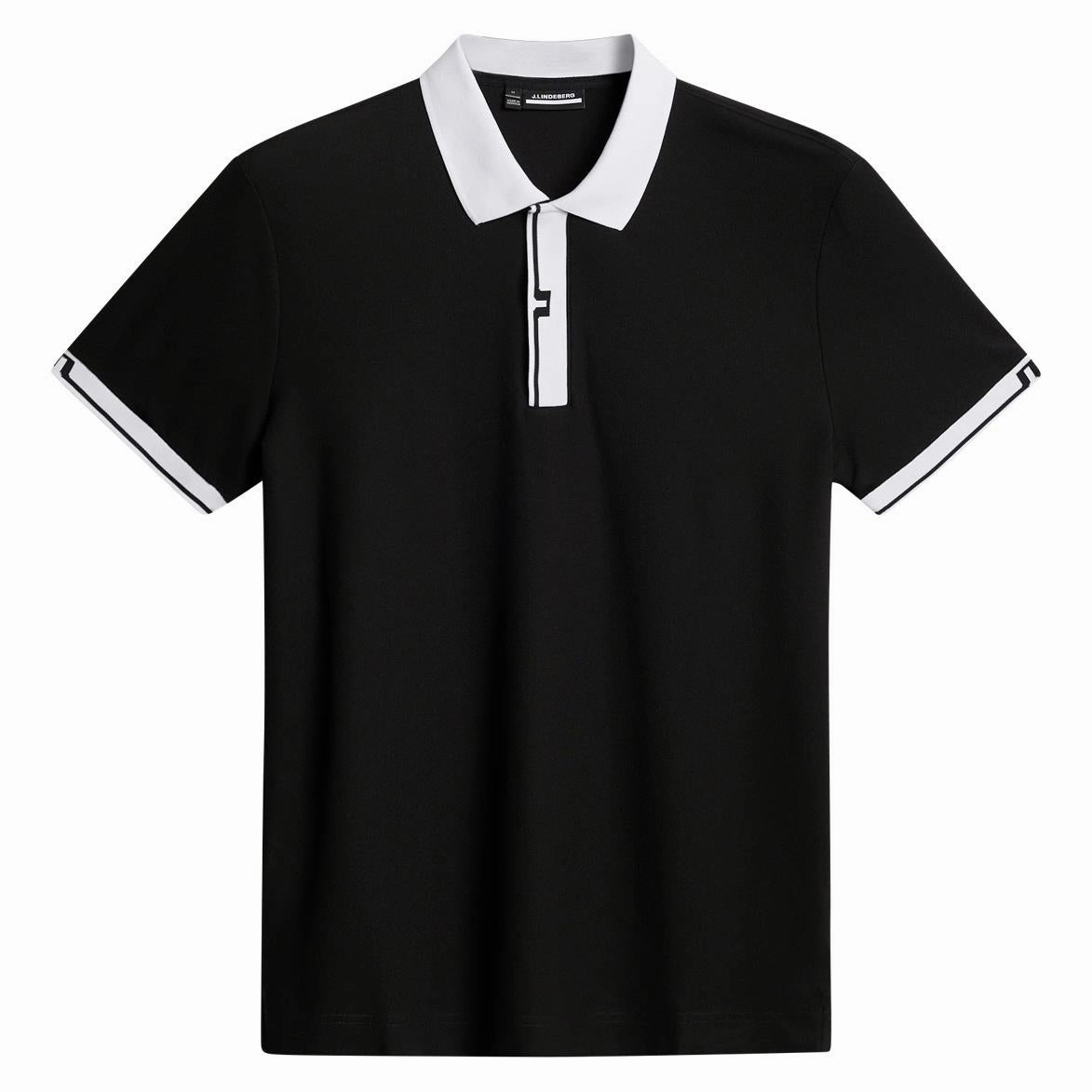 Bay Slim Fit Polo Black J.Lindeberg Golfwear for Men