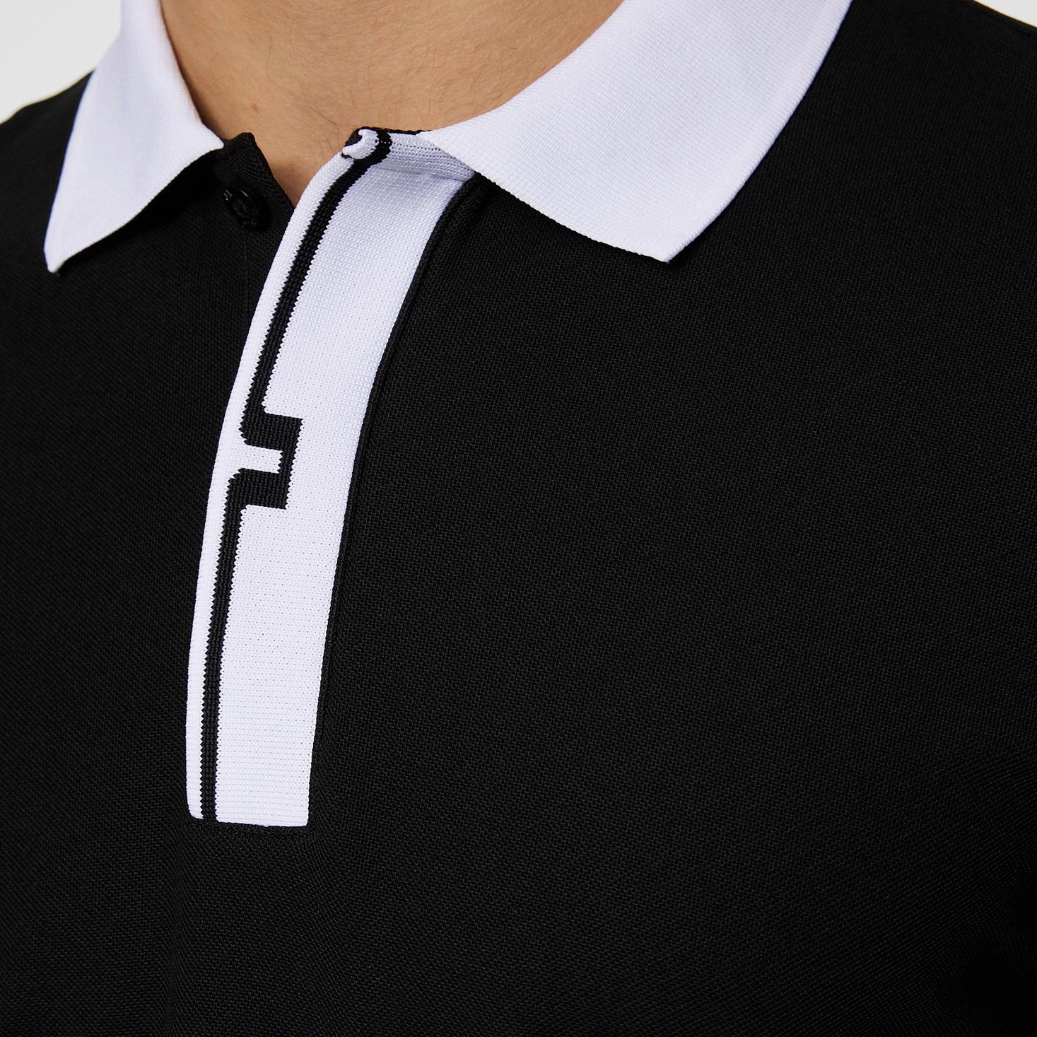 Bay Slim Fit Polo Black J.Lindeberg Golfwear for Men