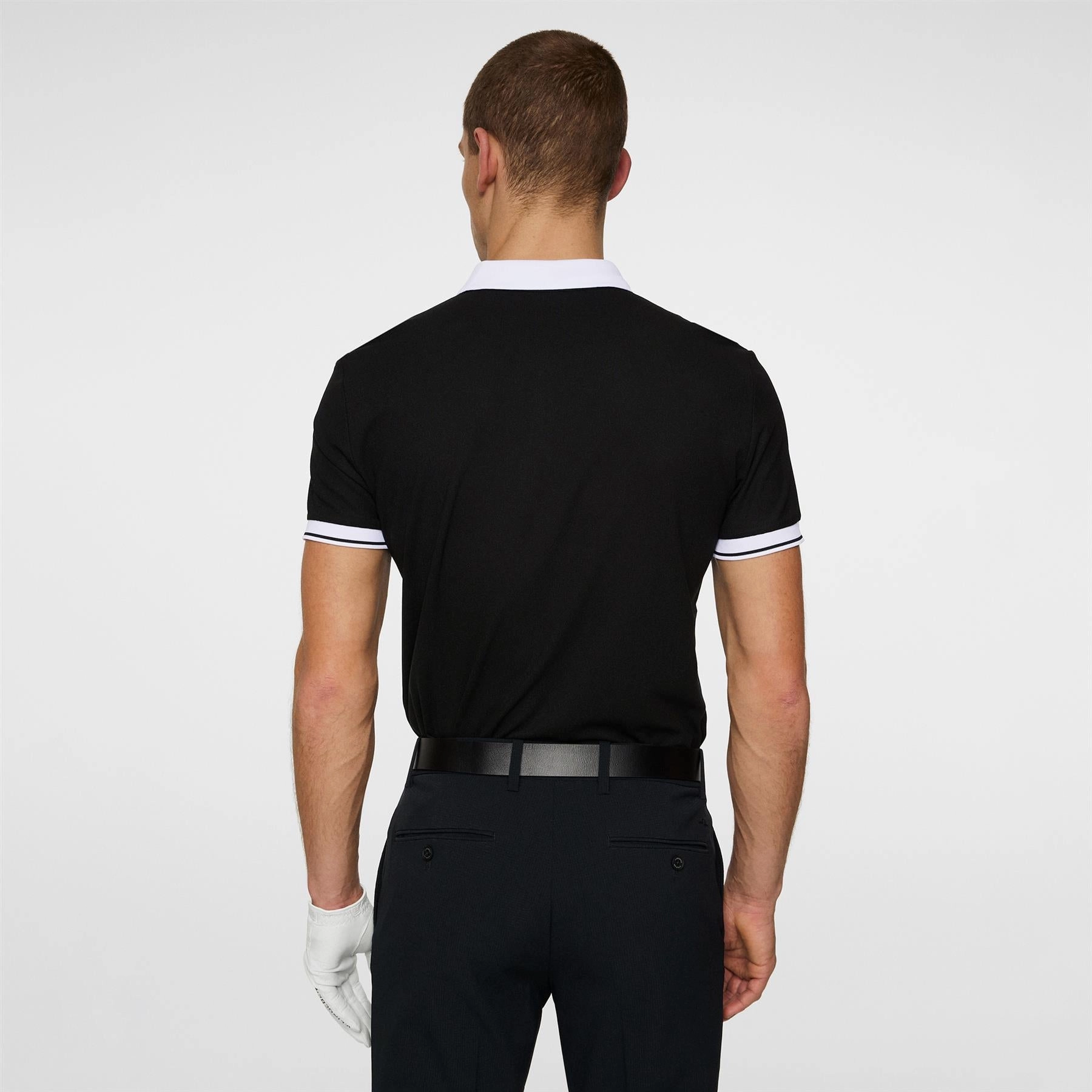Bay Slim Fit Polo Black J.Lindeberg Golfwear for Men