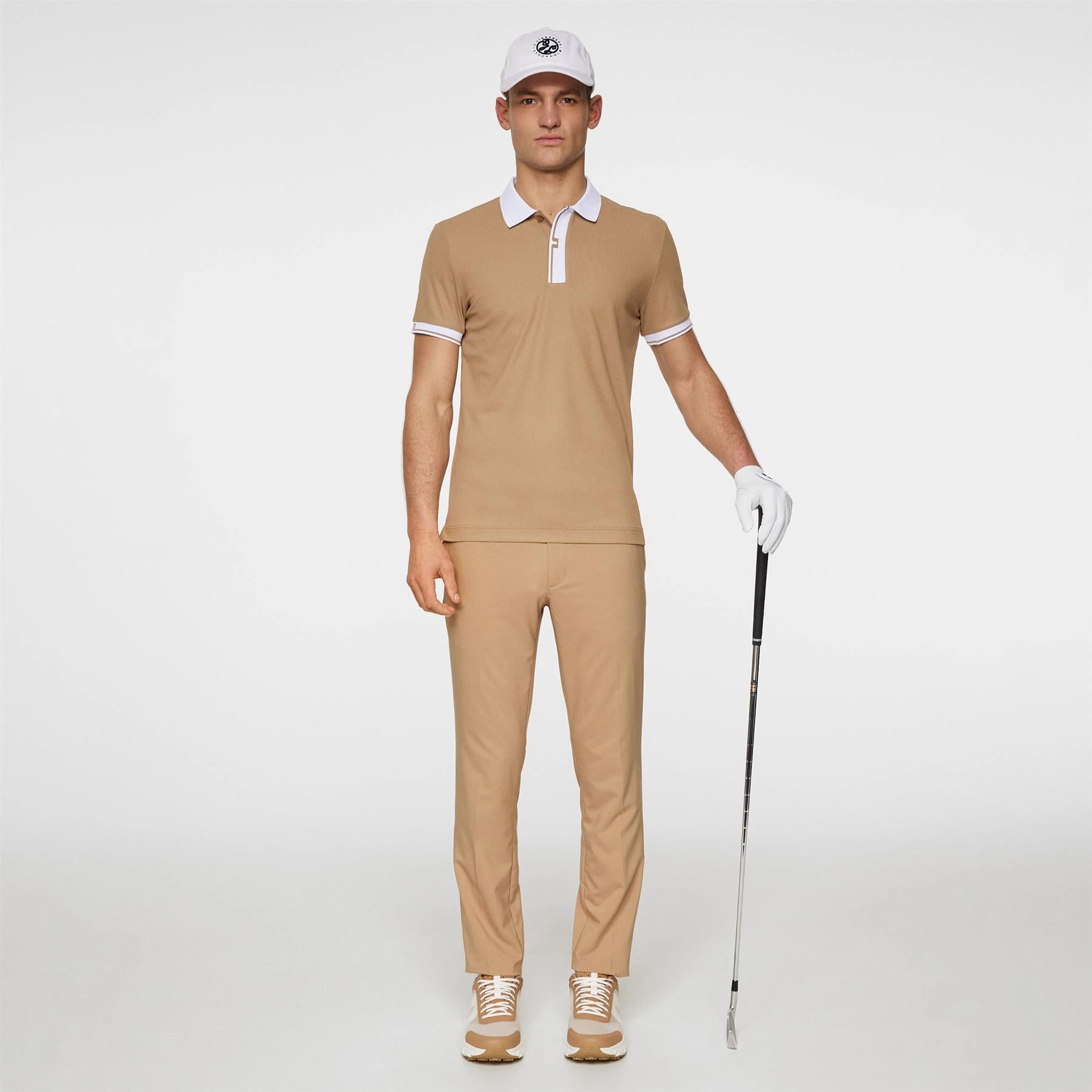 Bay Slim Fit Polo Tigers Eye J.Lindeberg Golfwear for Men