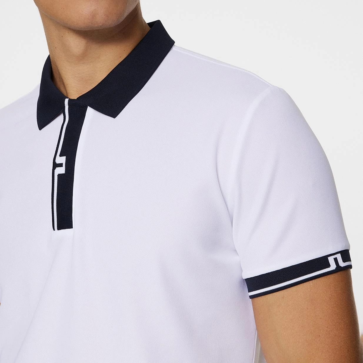 Bay Slim Fit Polo White J.Lindeberg Golfwear for Men