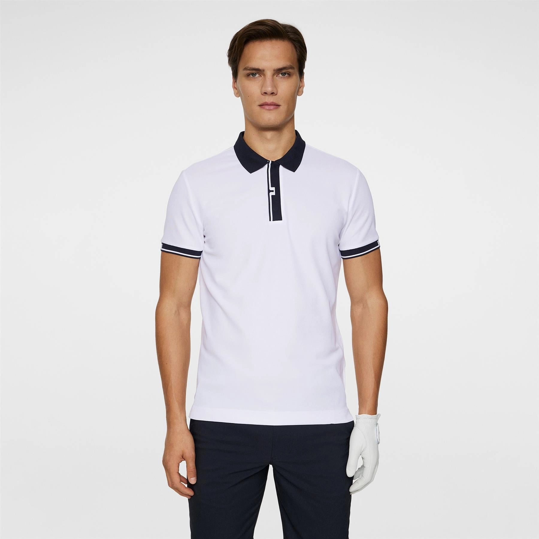 Bay Slim Fit Polo White J.Lindeberg Golfwear for Men