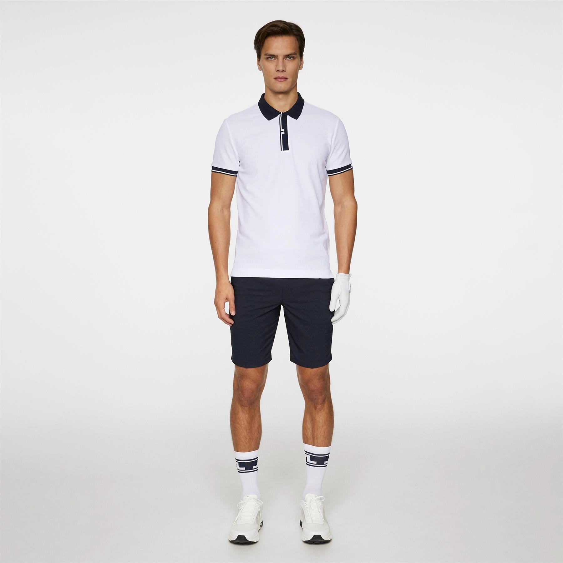 Bay Slim Fit Polo White J.Lindeberg Golfwear for Men
