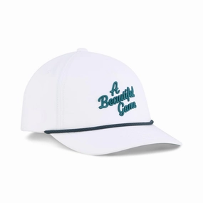 Beautiful Game Golf Hat White Glow/Dark Myrtle Puma men's athletic clothing