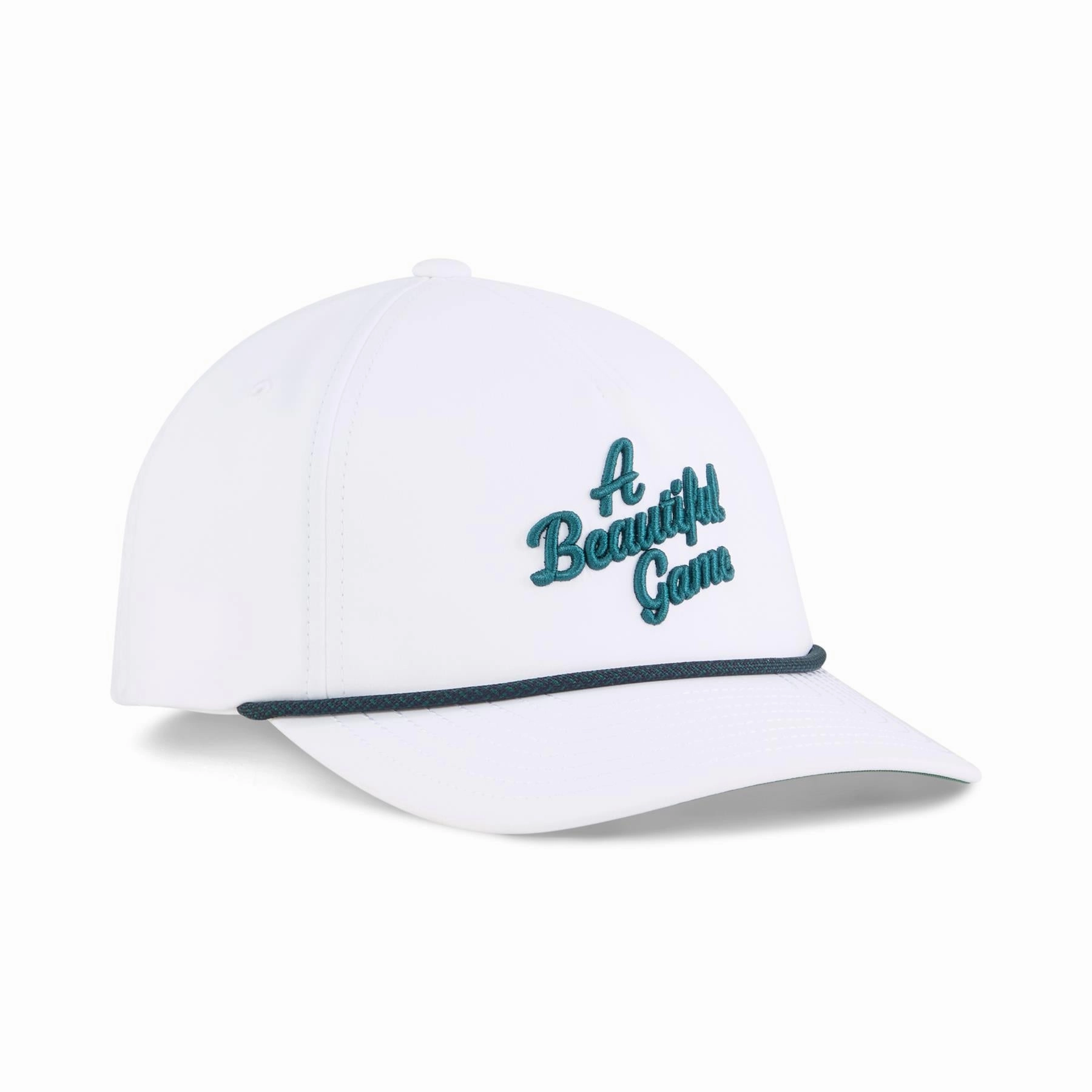 Beautiful Game Golf Hat White Glow/Dark Myrtle Puma men's athletic clothing