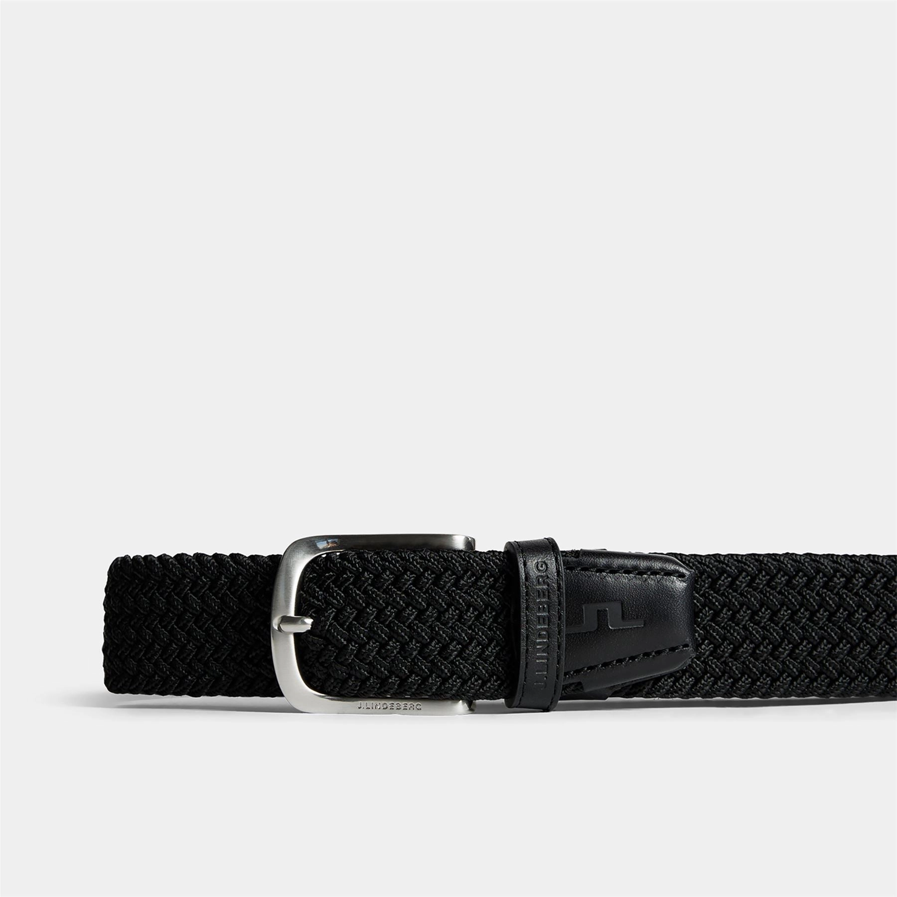 Bernhard Braided Elastic Belt Black J.Lindeberg Golfwear for Men