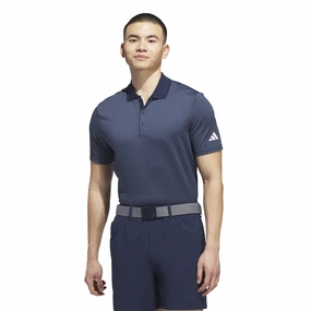Beyond The Course Textured Polo Collegiate Navy/Preloved Ink Adidas men's athletic apparel