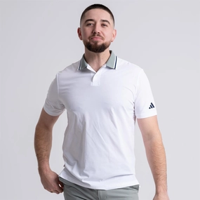 Beyond The Course Twistknit Polo White Adidas men's athletic apparel
