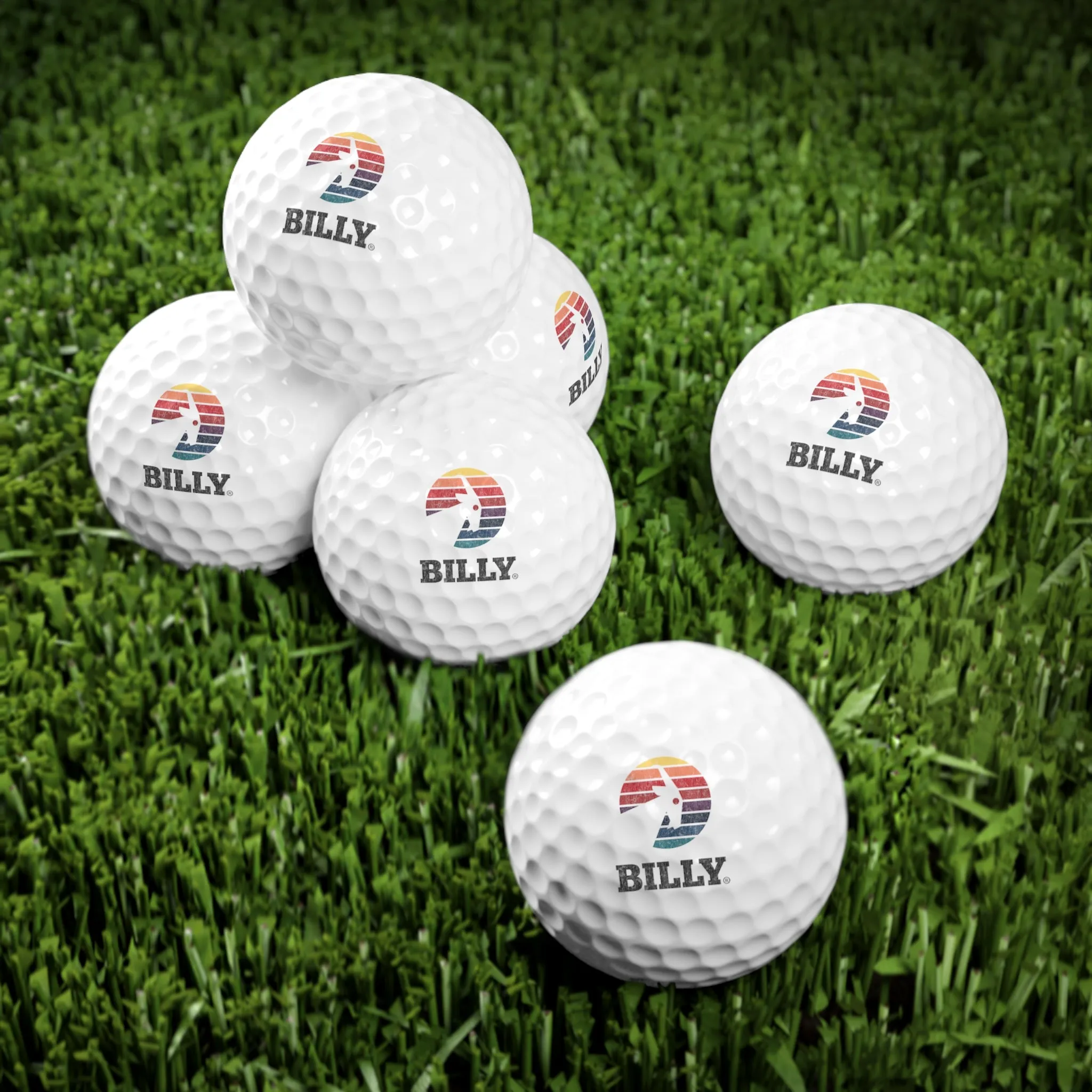 BILLY Golf Balls, 6pcs (Vintage Logo)