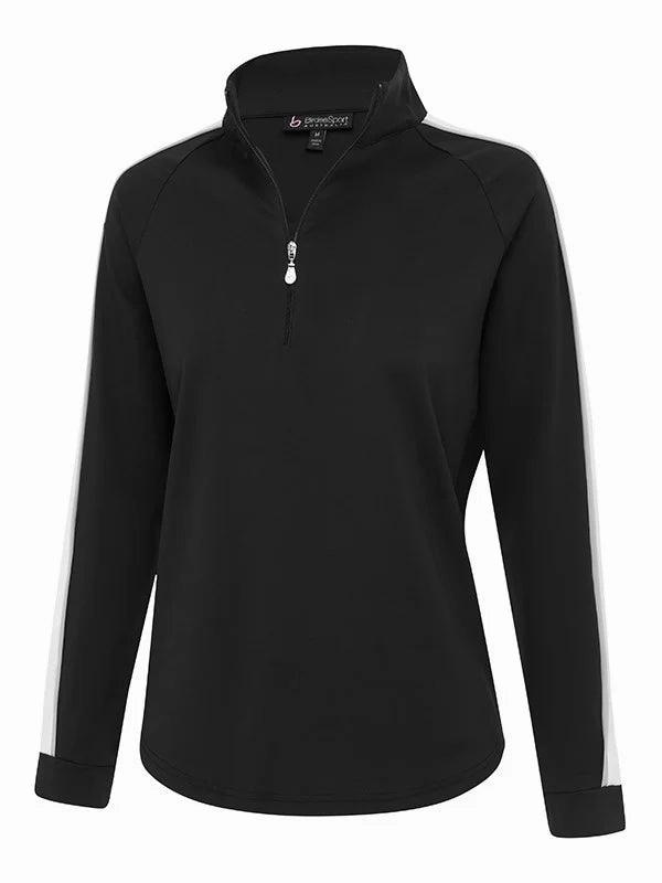 Birdee Linda Sleeve Detail Long Sleeve Quarter Zip Birdee Women's Clothing