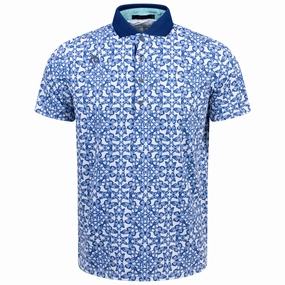 Blue Migration Polo Arctic Greyson men's premium golf clothing
