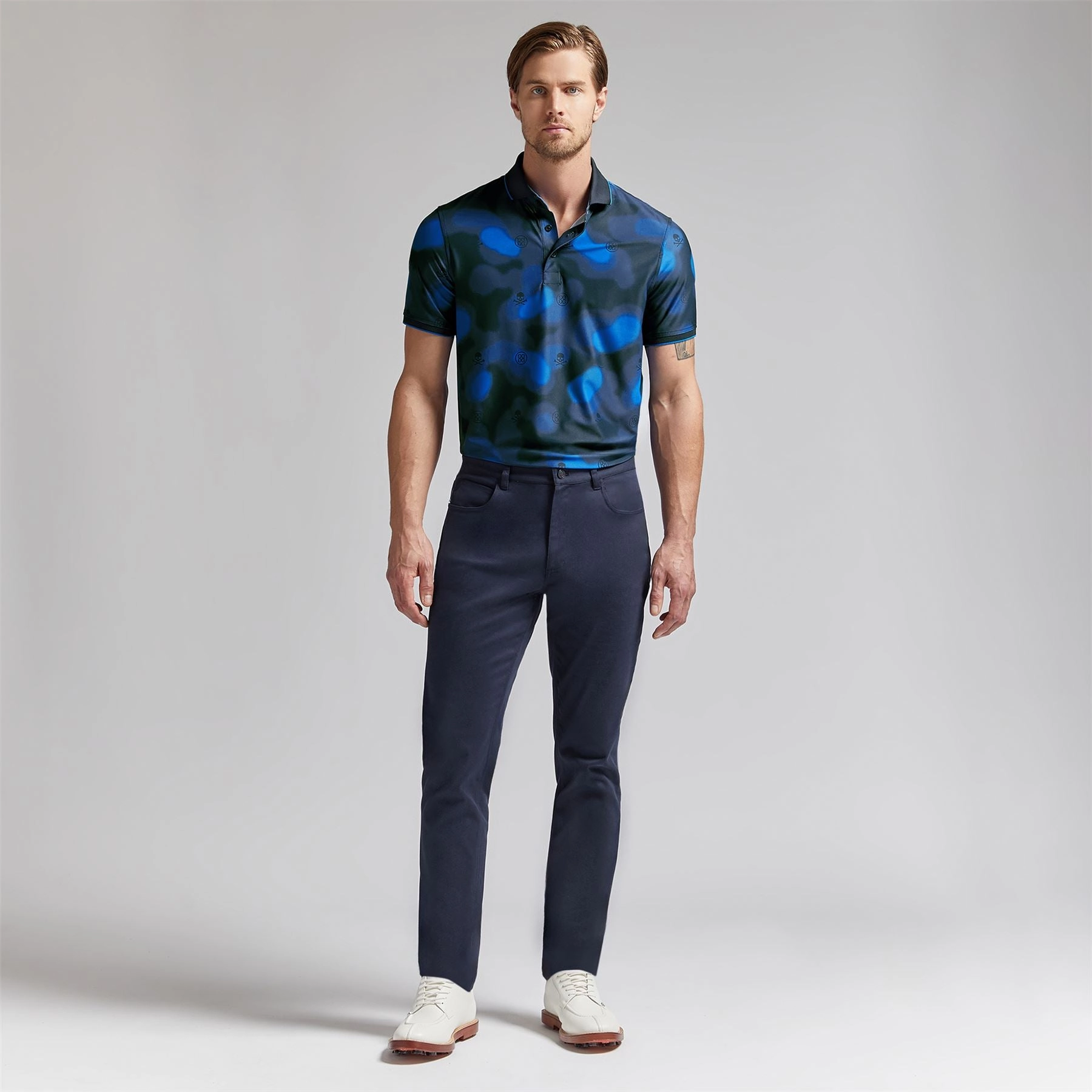 Blur Icon Camo Tech Pique Polo Twilight G/Fore Men's Fashion
