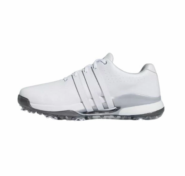 Adidas Men's Tour360 24 Boost Golf Shoes - White/White/Silver Breathable Sneakers, Running-Inspired Shoes, Performance Shoes