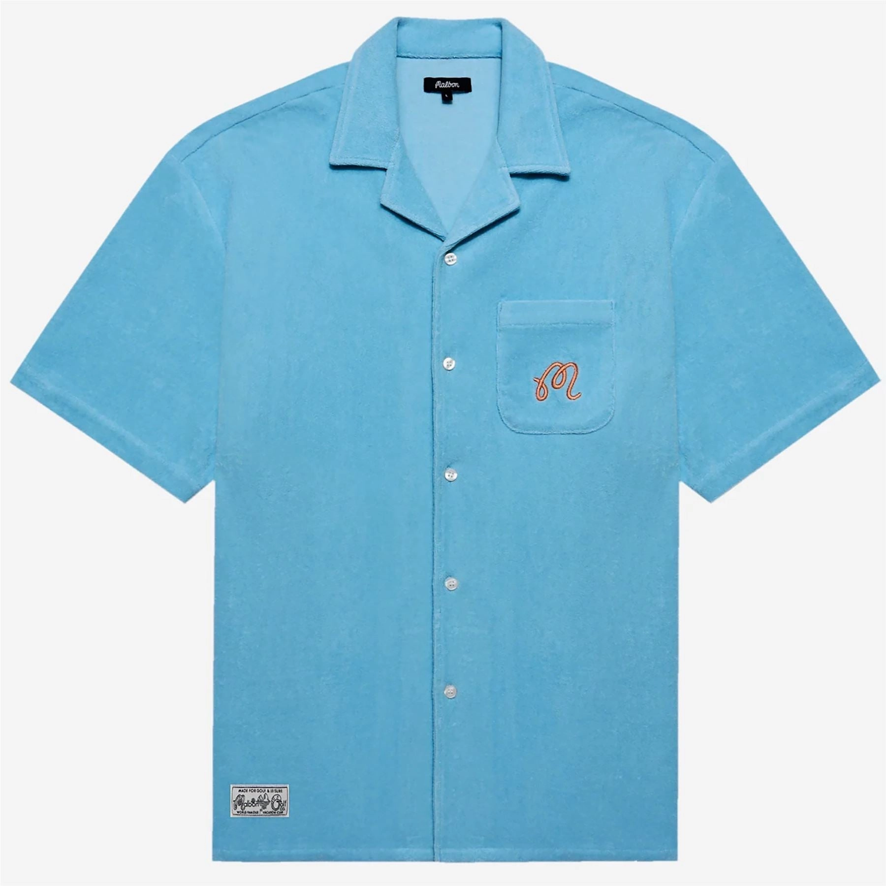 Bosco Button Up Shirt Light Blue Malbon Men's Golf Lifestyle Wear