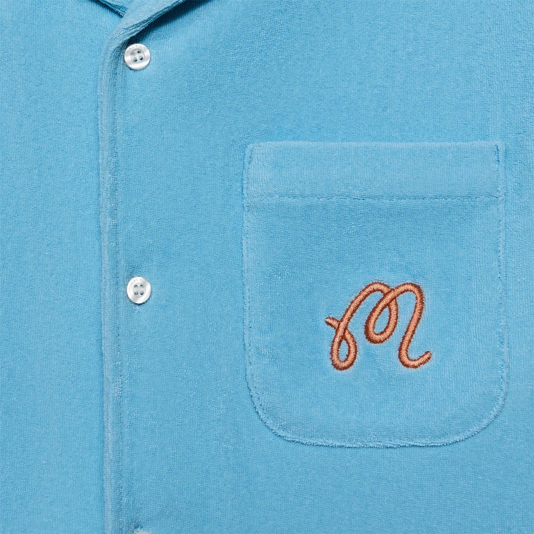 Bosco Button Up Shirt Light Blue Malbon Men's Golf Lifestyle Wear