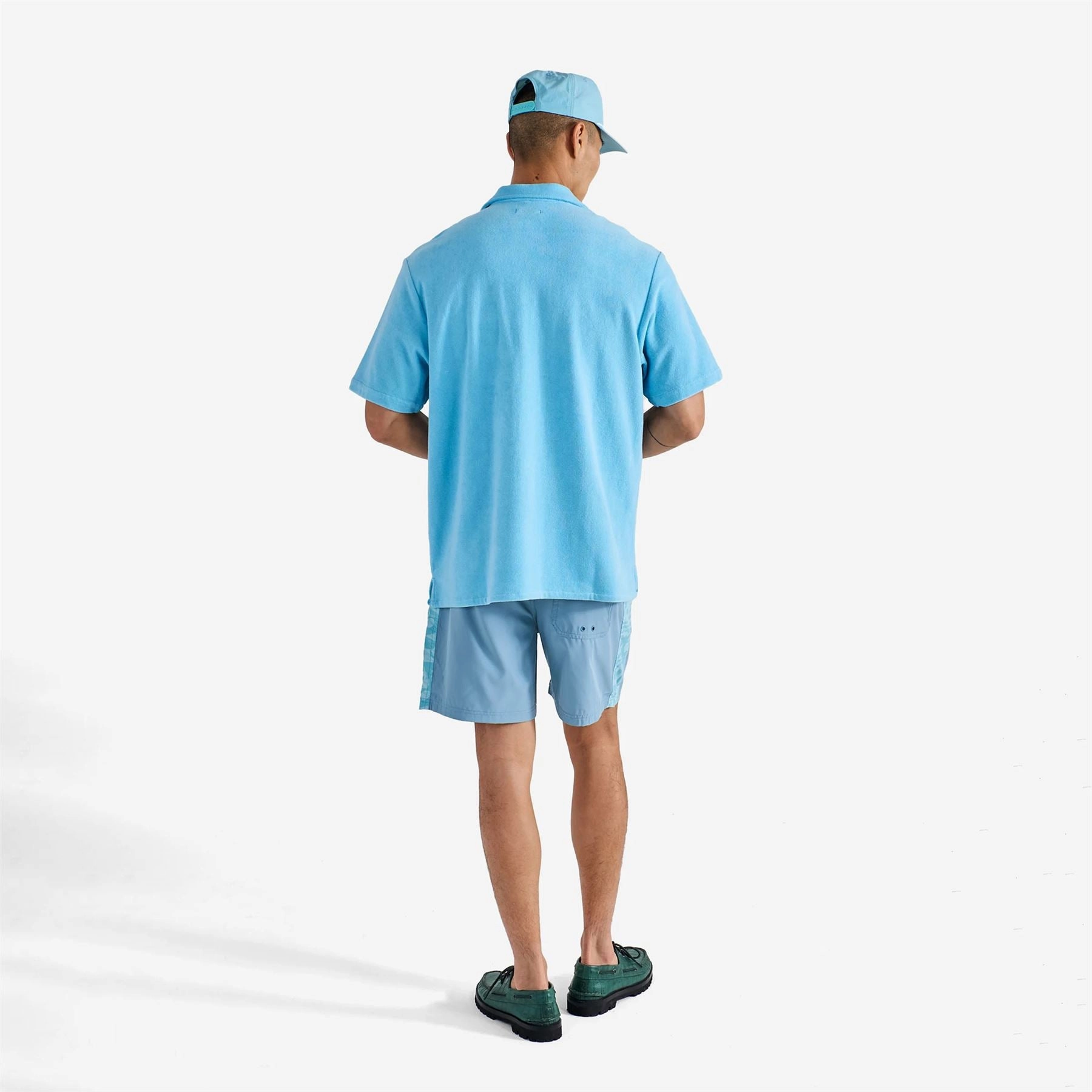 Bosco Button Up Shirt Light Blue Malbon Men's Golf Lifestyle Wear