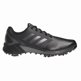 Padded Collar Shoes Breathable Knit Trainers Adidas ZG21 Golf Shoes Core Black/Dark Silver Metallic/Gray Five - 21 Men Tough Sole Trainers