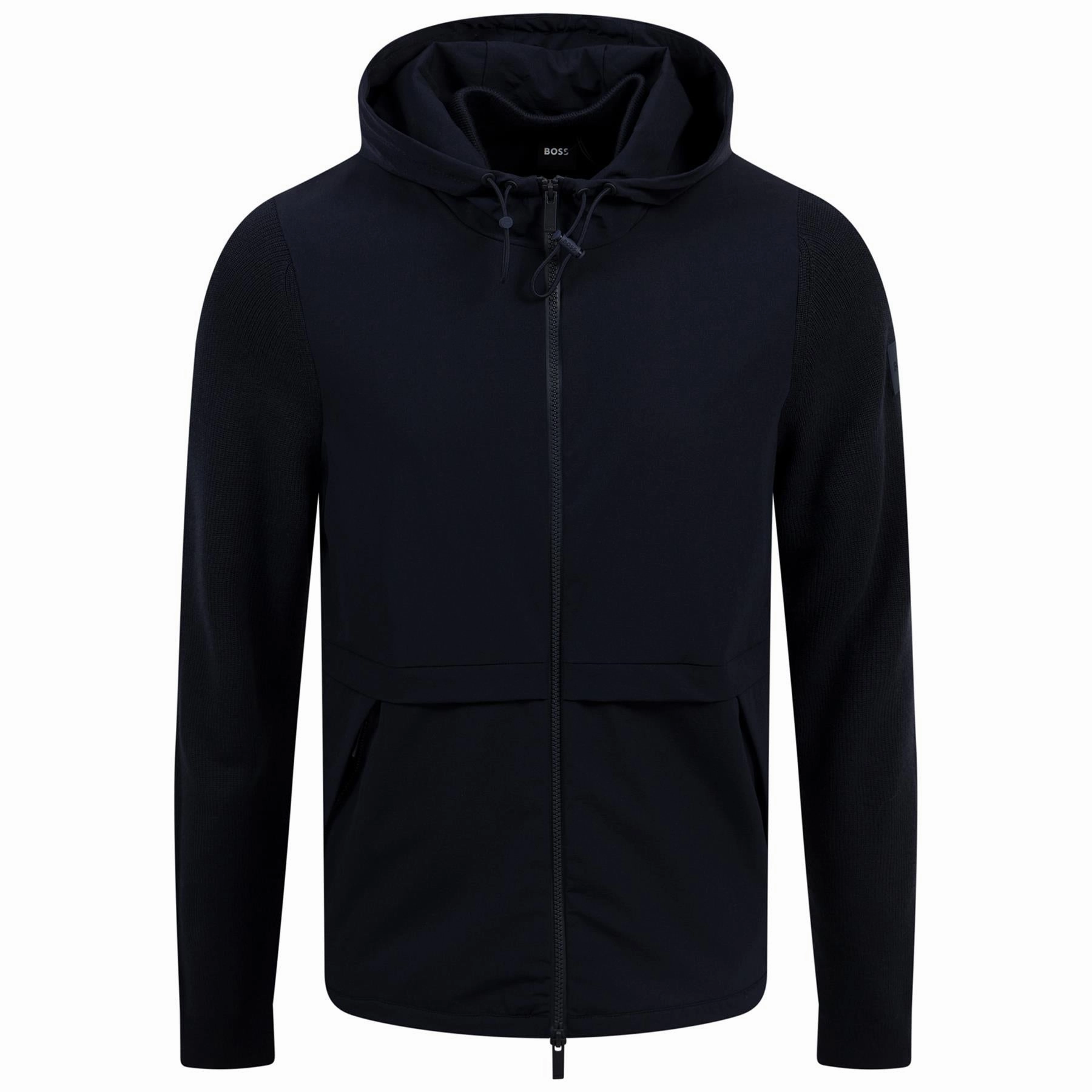 Brian Full Zip Softshell Hooded Jacket Dark Blue Boss men's fashion and office attire