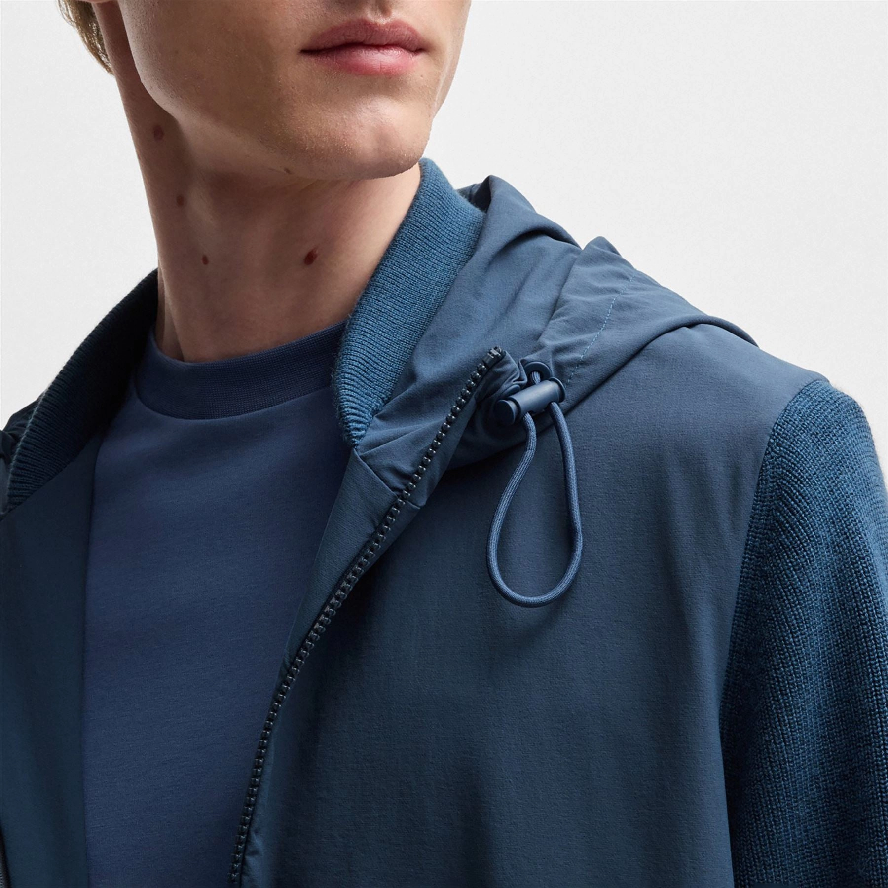 Brian Full Zip Softshell Hooded Jacket Medium Blue Boss Men's Fashion