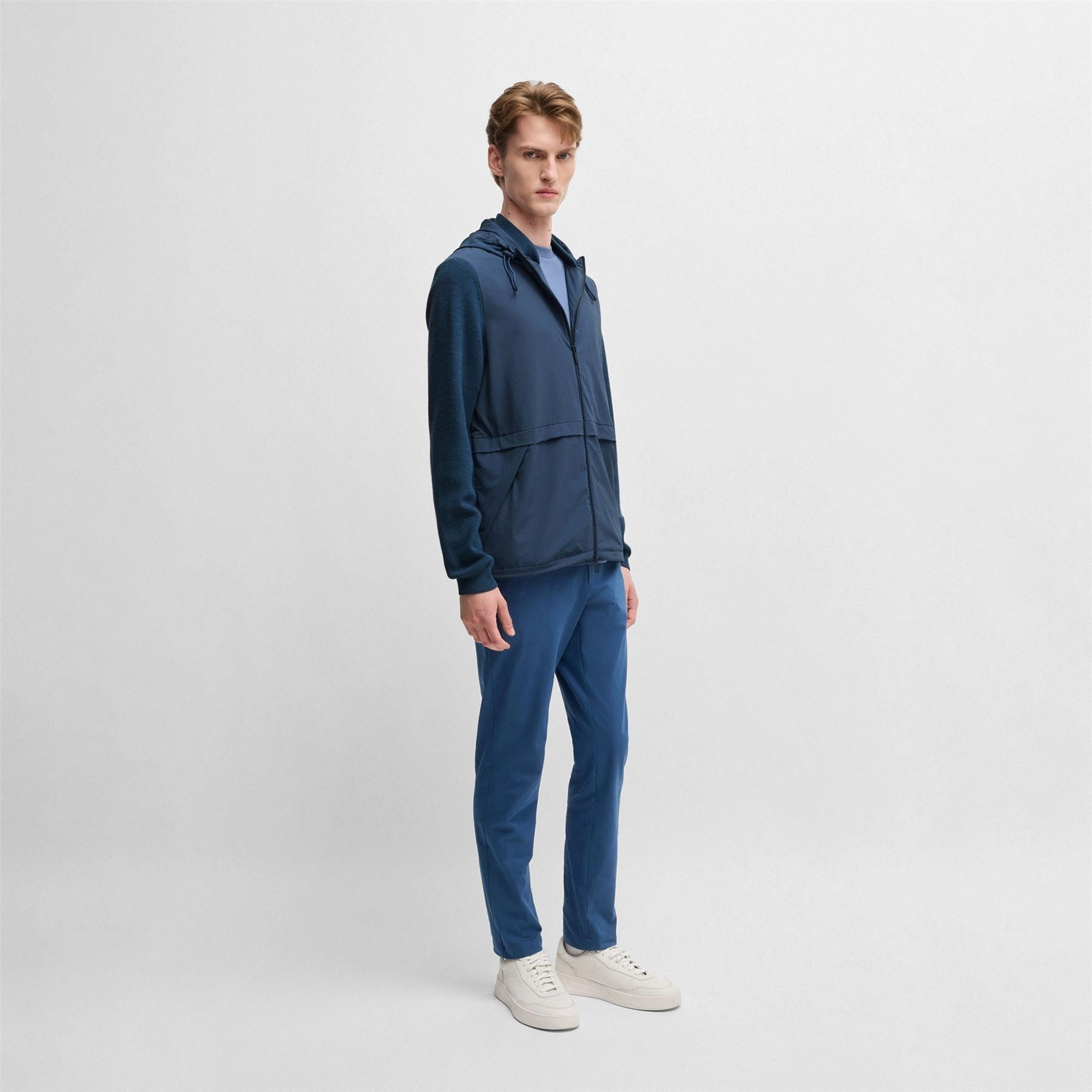 Brian Full Zip Softshell Hooded Jacket Medium Blue Boss Men's Fashion