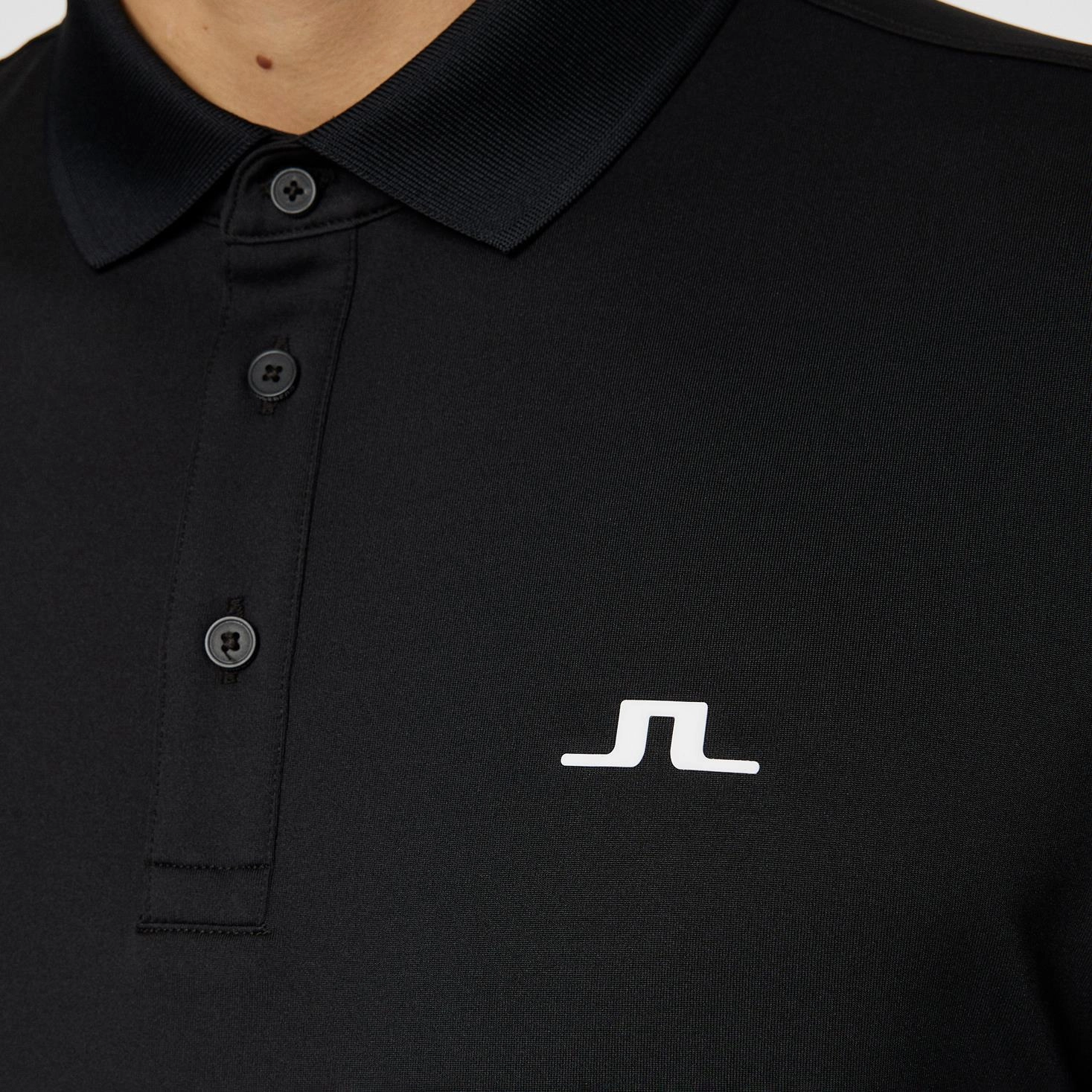 Bridge Regular Fit Polo Black J.Lindeberg Golfwear for Men