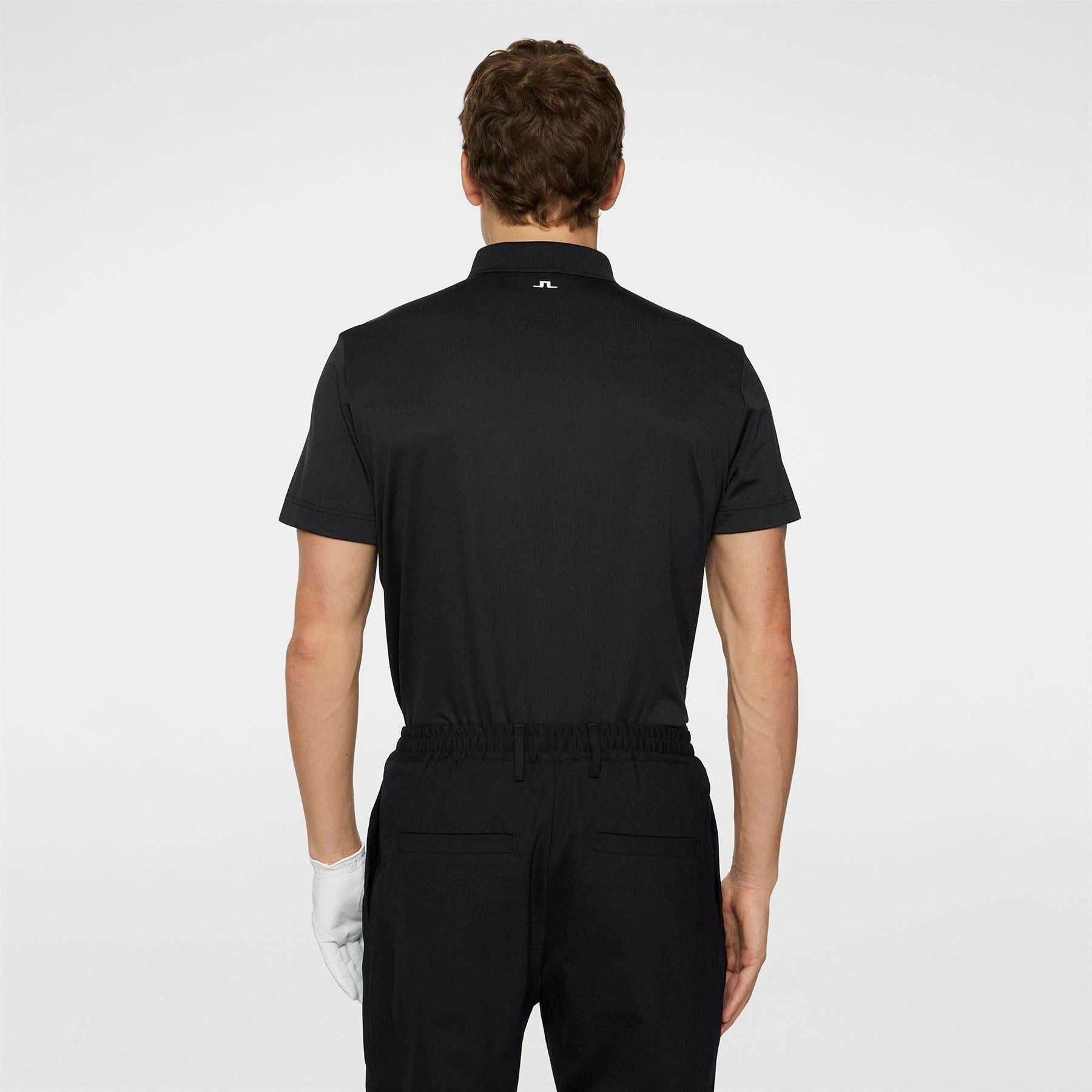Bridge Regular Fit Polo Black J.Lindeberg Golfwear for Men