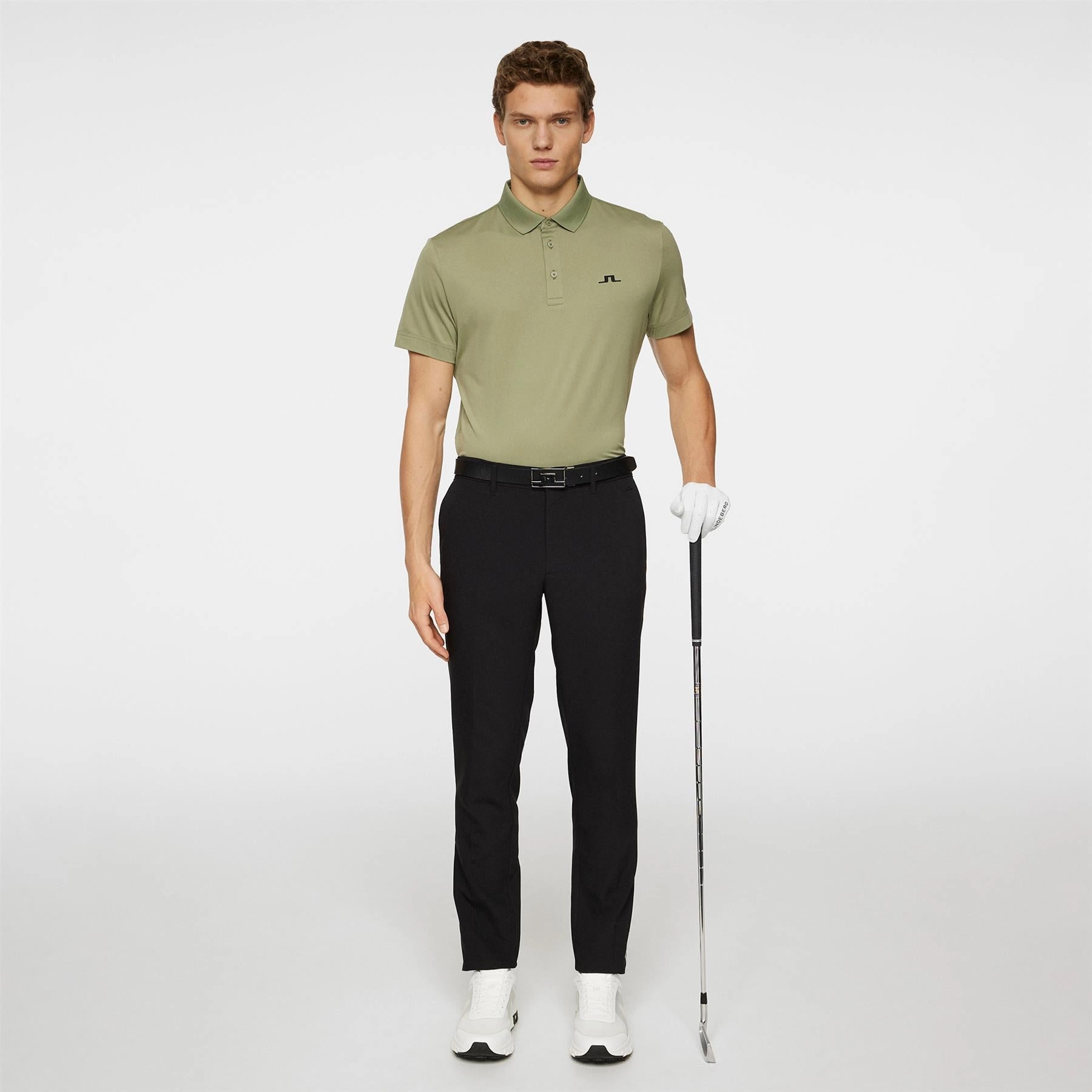 Bridge Regular Fit Polo Oil Green J.Lindeberg Golfwear for Men