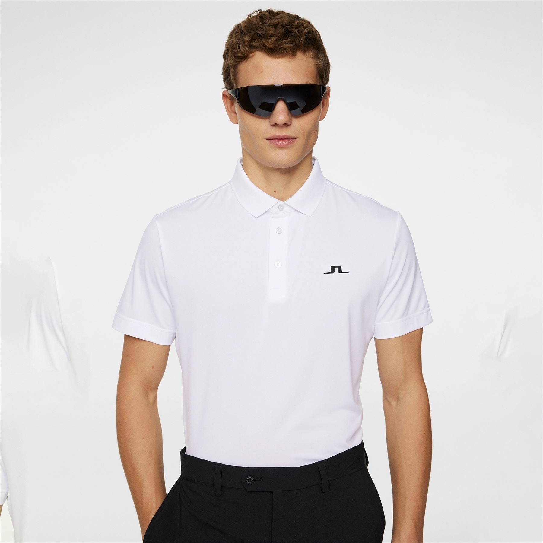 Bridge Regular FIt Polo White J.Lindeberg Golfwear for Men