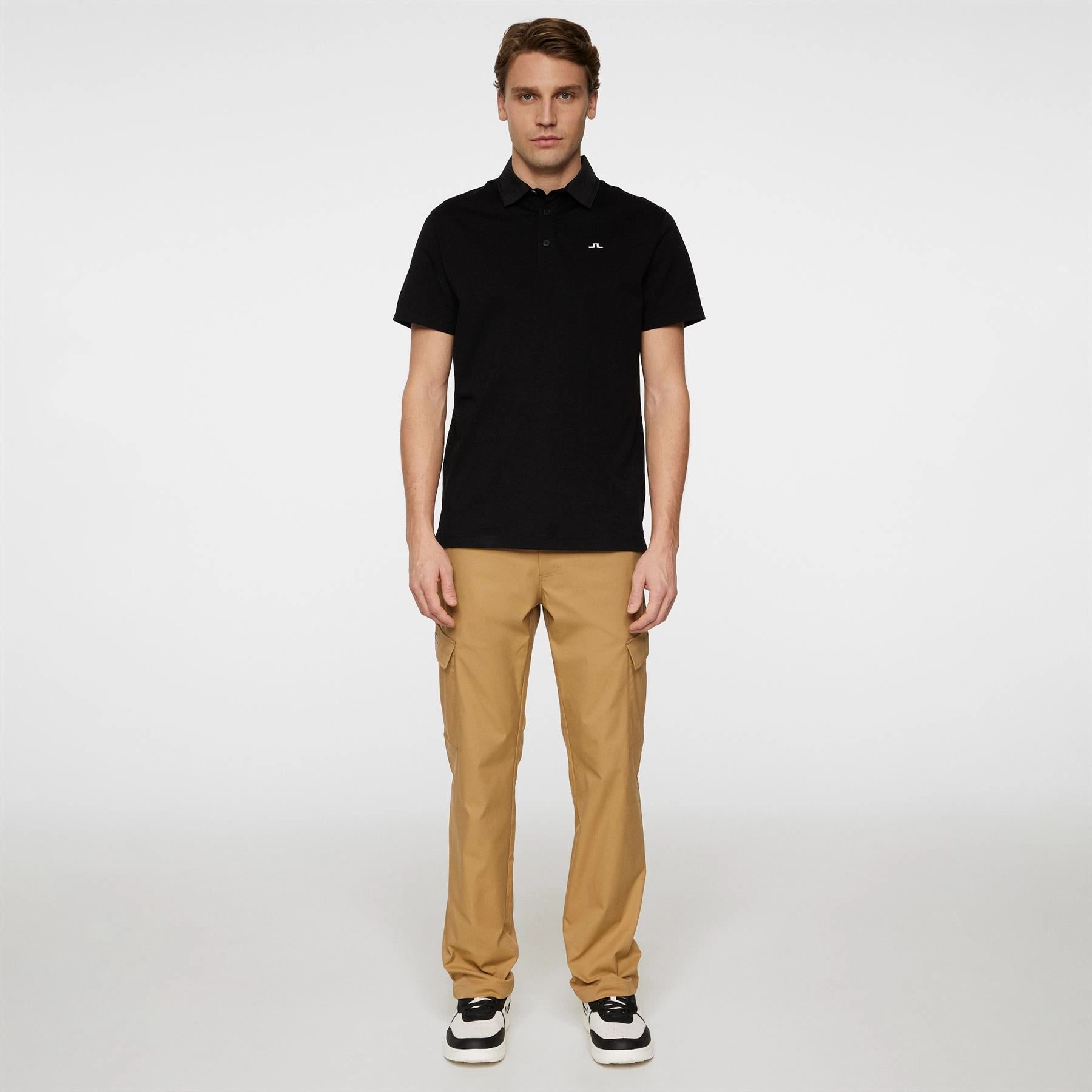 Bridger Regular Fit Polo Black J.Lindeberg Golfwear for Men