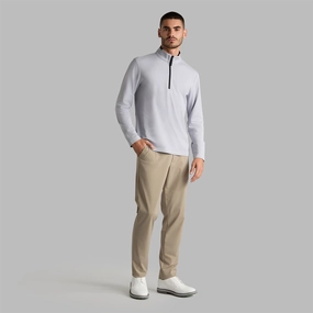 Brushed Back Tech Quarter Zip Mid Layer Light Grey Melange G/Fore men's golf fashion