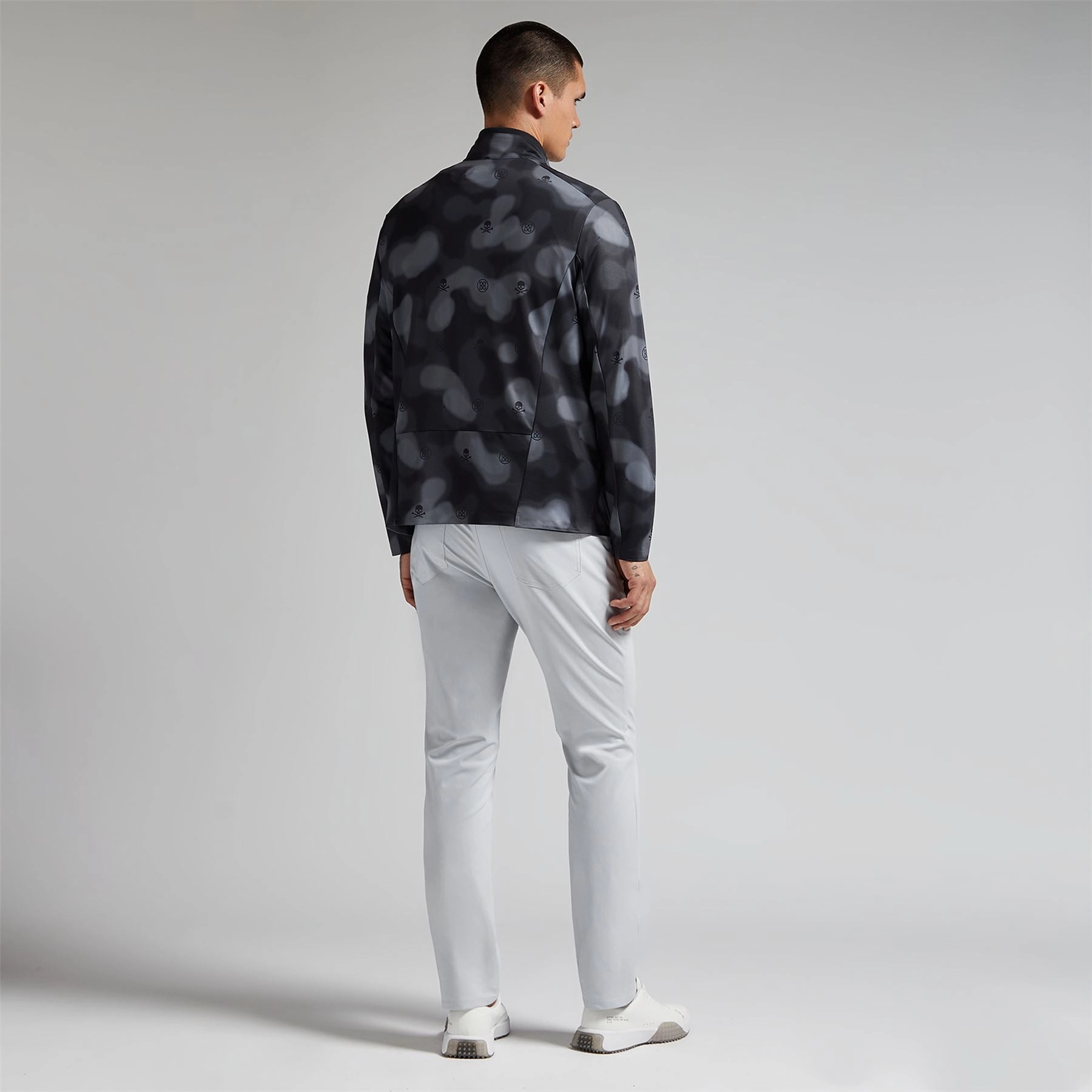 Brushed Back Tech Quarter Zip Mid Layer Onyx Blur Camo G/Fore Men's Fashion