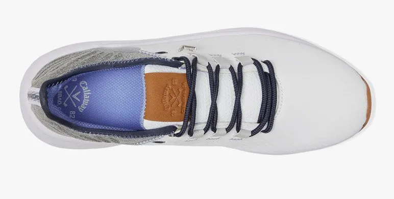Callaway La Jolla Spikeless Golf Shoe in White/Navy women's classic golf shoes