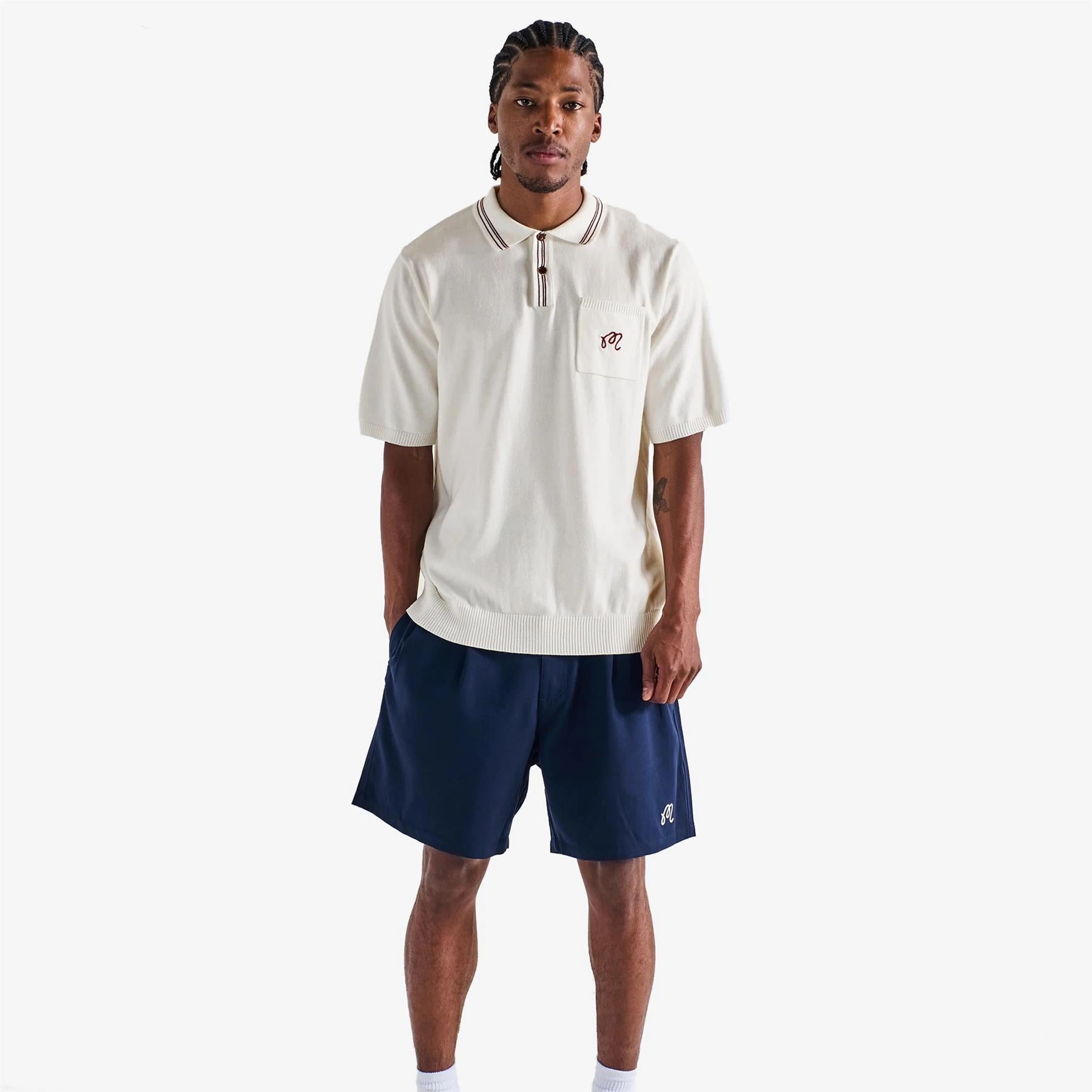Campania Knit Polo Ivory Malbon Men's Golf Lifestyle Wear
