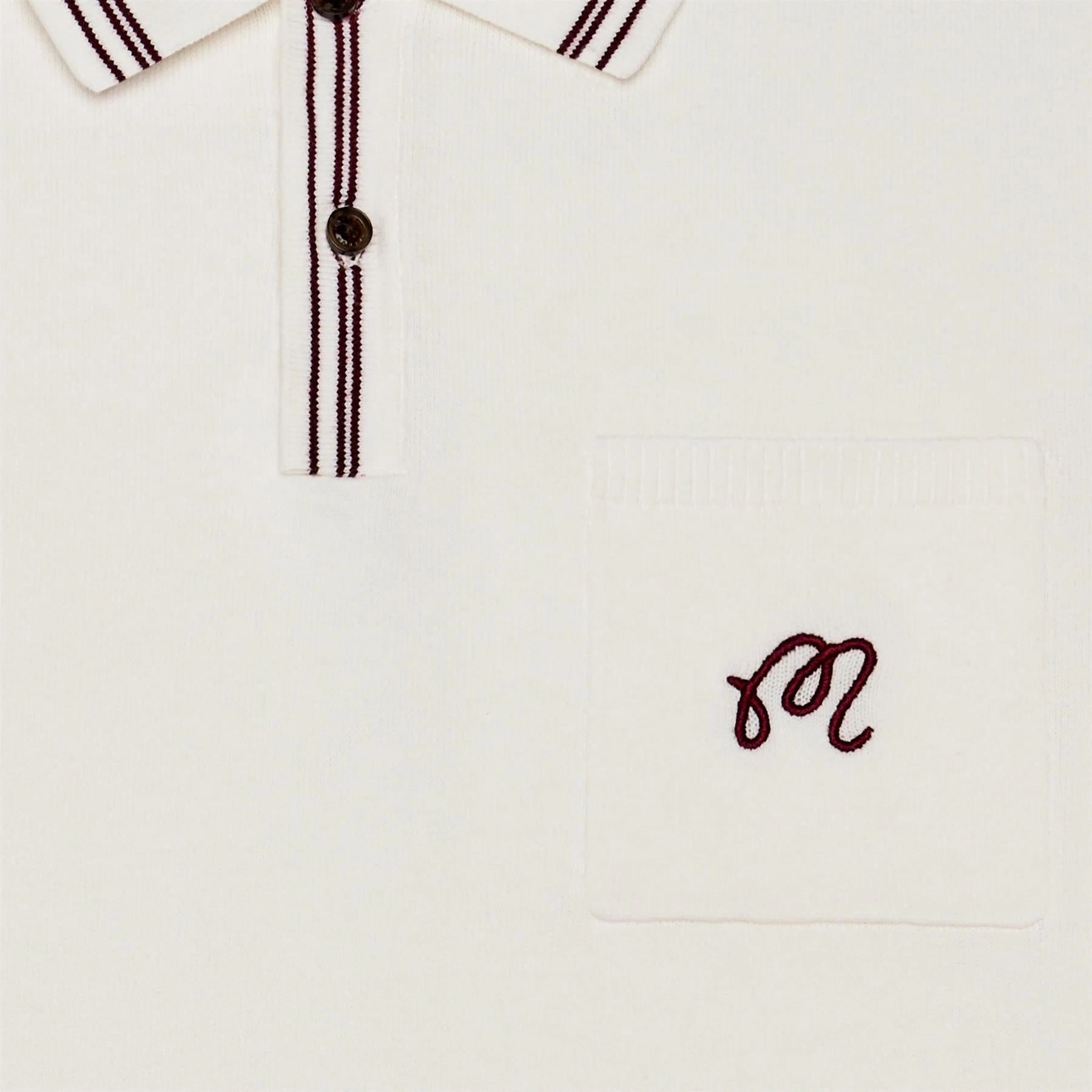 Campania Knit Polo Ivory Malbon Men's Golf Lifestyle Wear