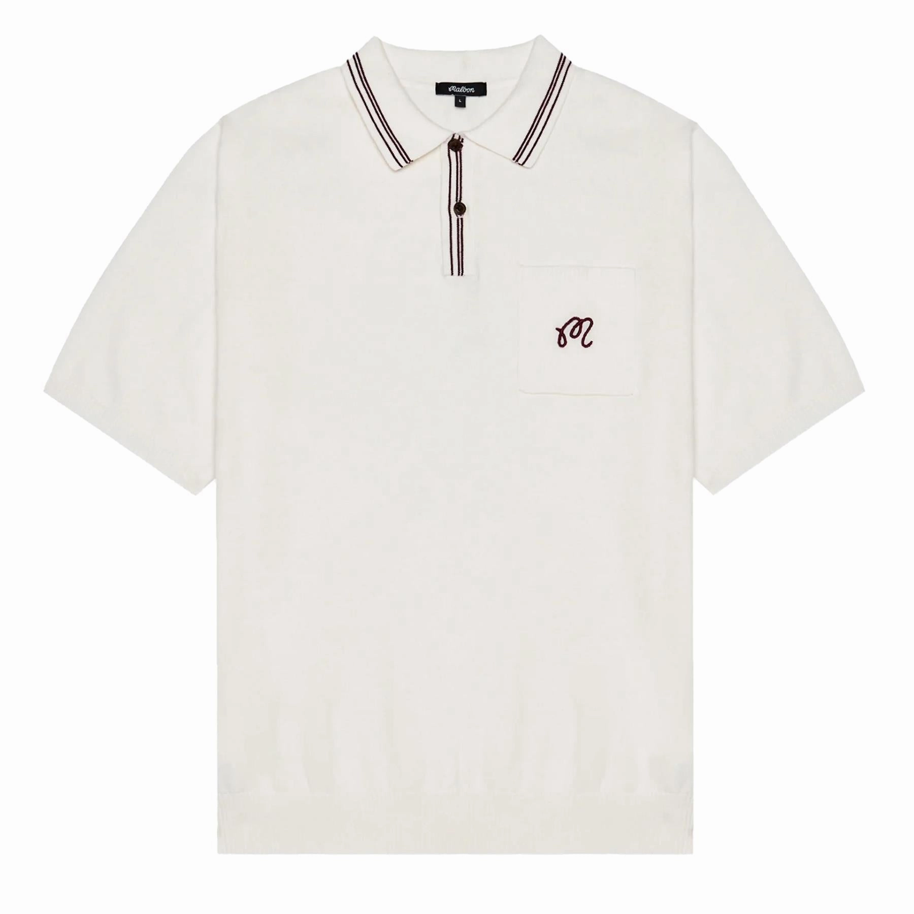 Campania Knit Polo Ivory Malbon Men's Golf Lifestyle Wear