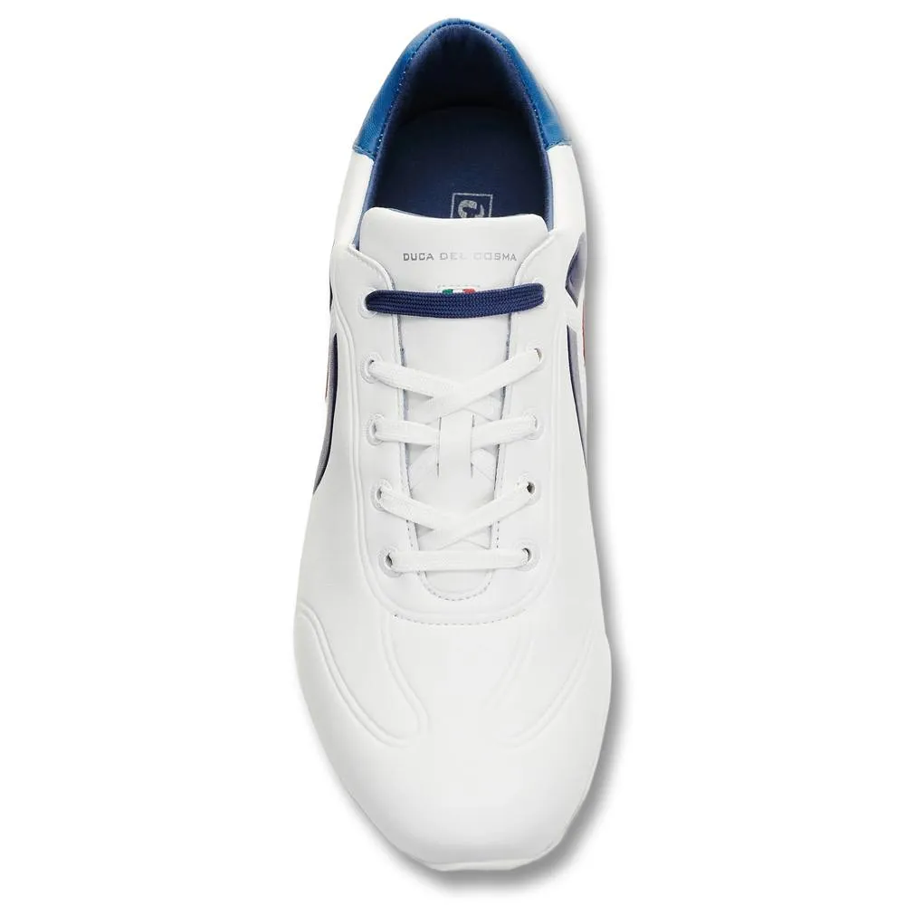 Duca Del Cosma Golf Kingscup Spikeless Golf Shoes White - 24 Men Retro Sneakers, Pull-On Sneakers