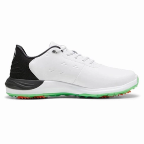 Hybrid Lifestyle Sneakers Canvas Low Tops PUMA Phantomcat Nitro Golf Shoes White/Black/Fluro Green - 24 Men Low Profile Sneakers