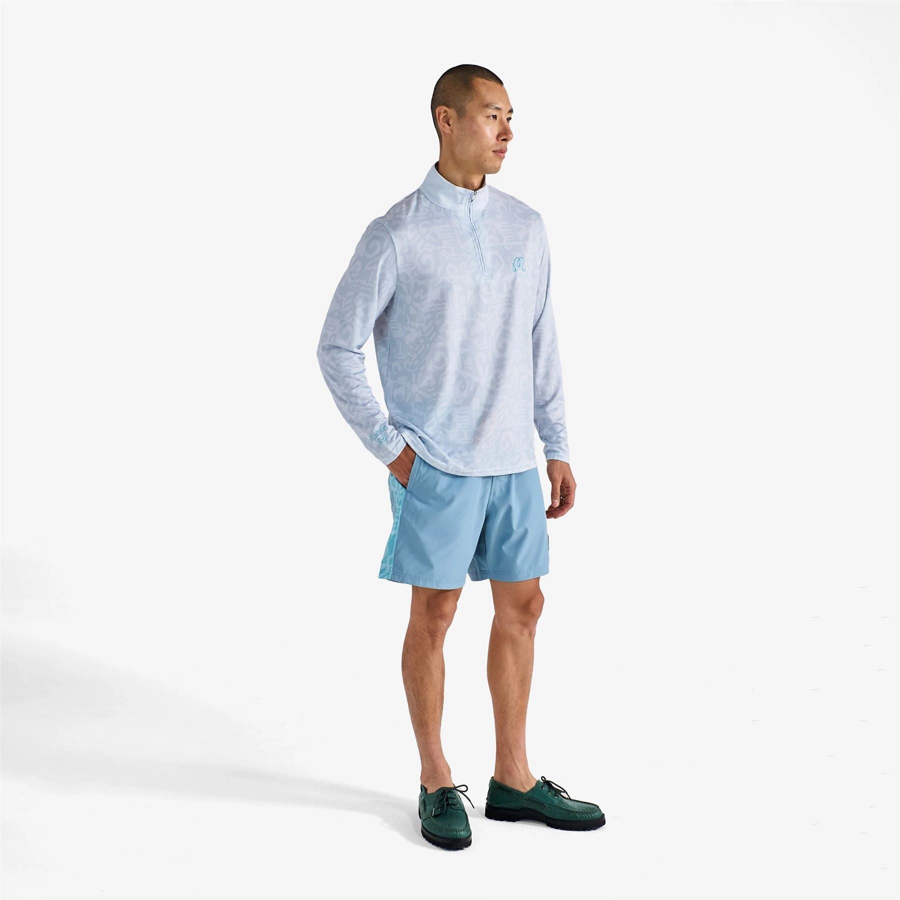 Capo Performance Quarter Zip Silver Malbon Men's Golf Lifestyle Wear
