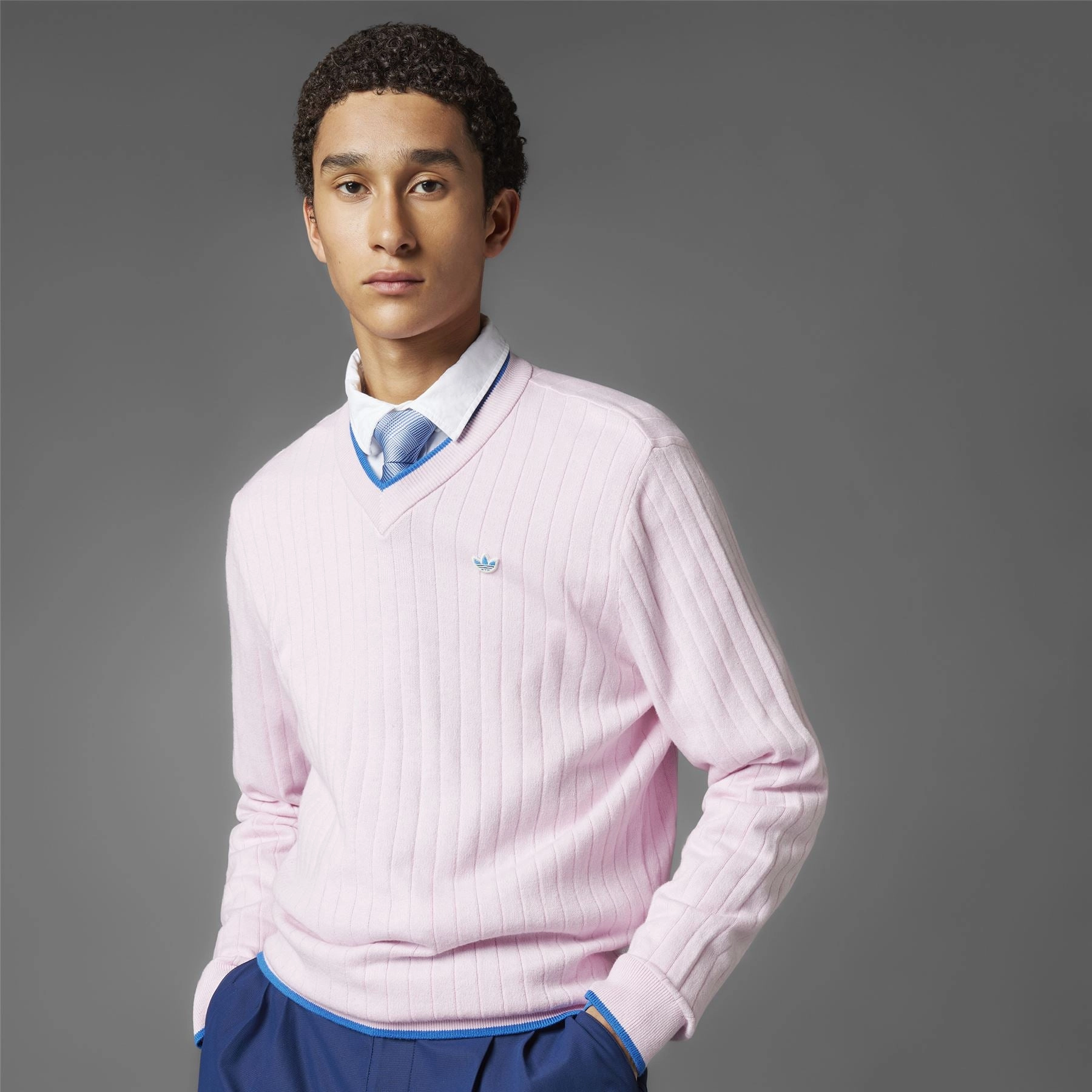 Cashmere Knit Sweatshirt Clear Pink Adidas Men's Apparel