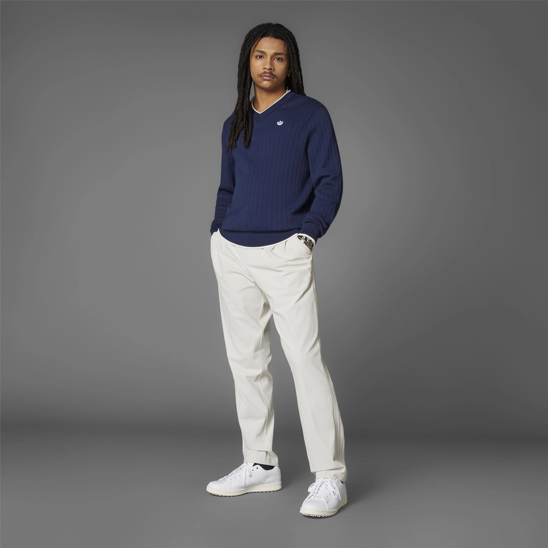 Cashmere Knit Sweatshirt Night Indigo Adidas Men's Apparel