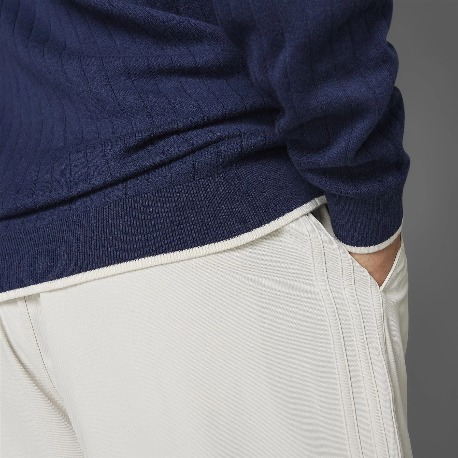 Cashmere Knit Sweatshirt Night Indigo Adidas Men's Apparel