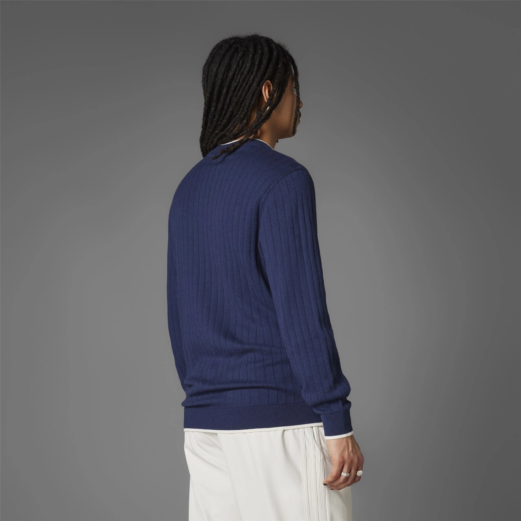 Cashmere Knit Sweatshirt Night Indigo Adidas Men's Apparel