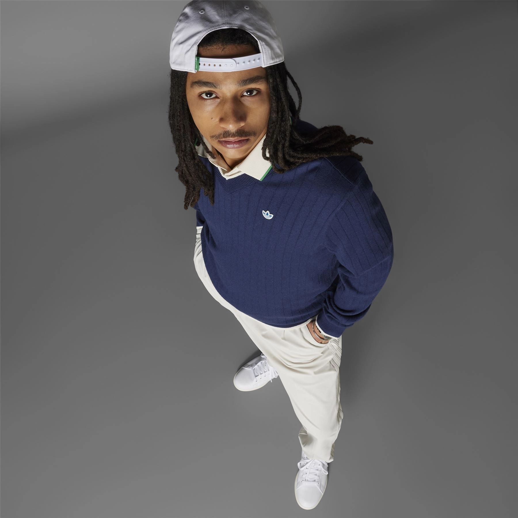 Cashmere Knit Sweatshirt Night Indigo Adidas Men's Apparel