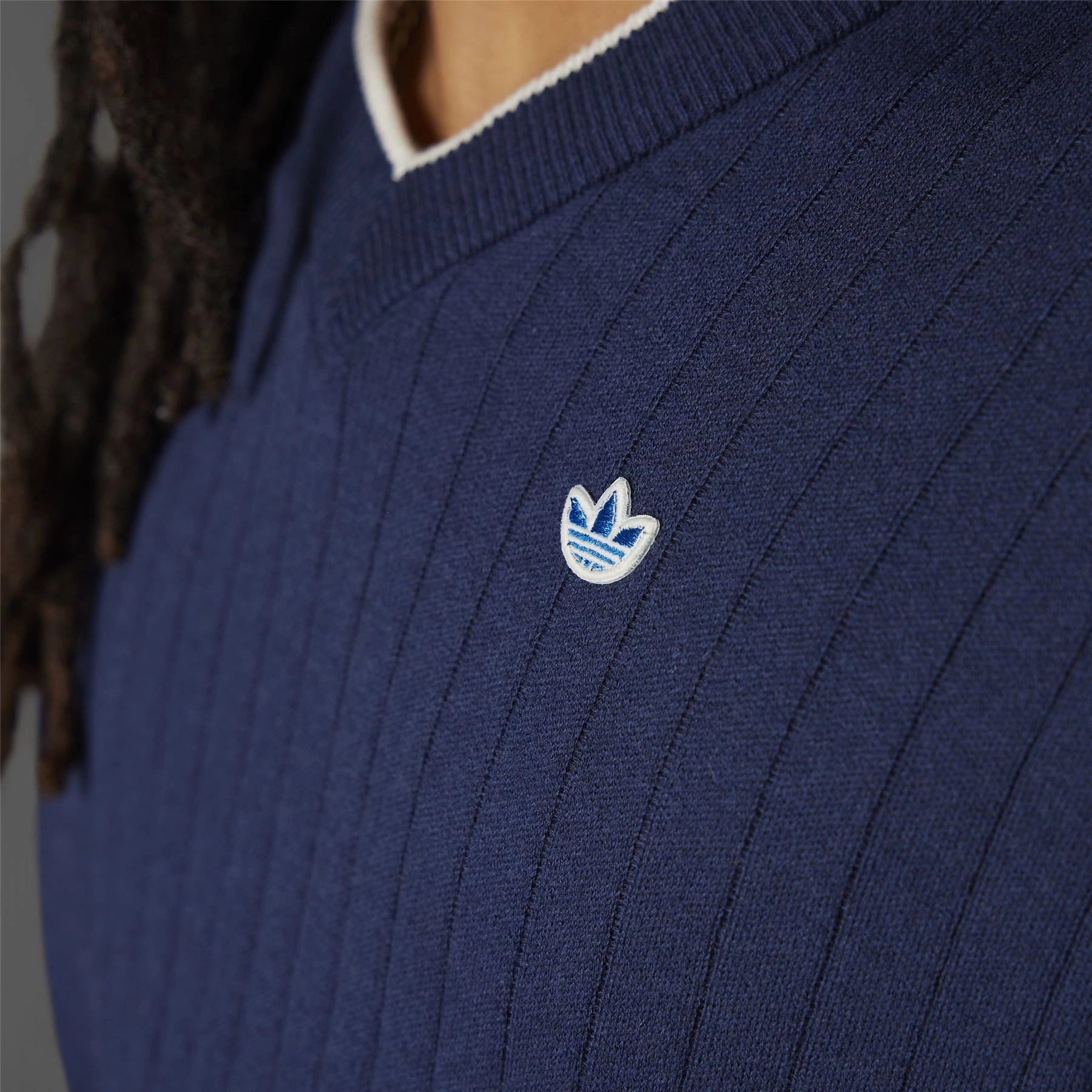 Cashmere Knit Sweatshirt Night Indigo Adidas Men's Apparel