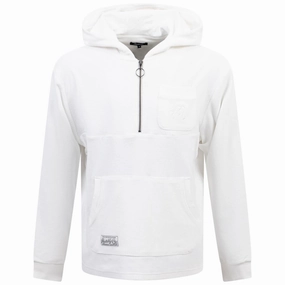 Castello French Terry Quarter Zip Hoodie White Malbon mens golf lifestyle wear