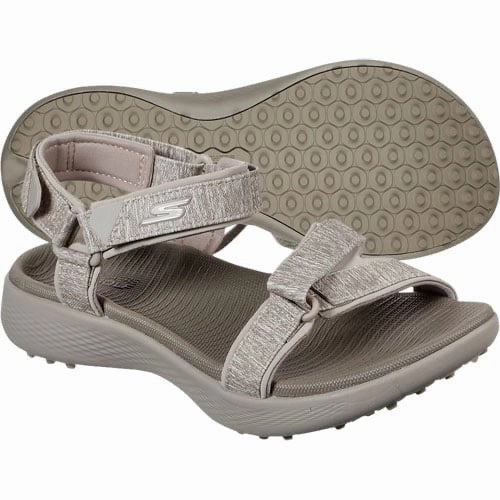 Breathable Mesh Footwear, Versatile Shoes, Flexible Sneakers New Skechers Women's Go Golf 600 Golf Sandals - Taupe