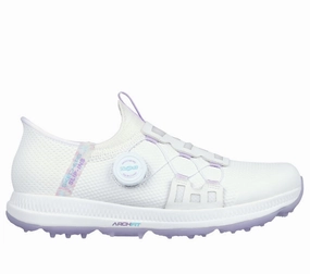 Molded Footbed Shoes Classic Sneakers Skechers Performance Go Golf Women's Elite 5 - Slip 'In Shoes 123062 White Lavender Medium Durable Running Shoes Slip Resistant Shoes