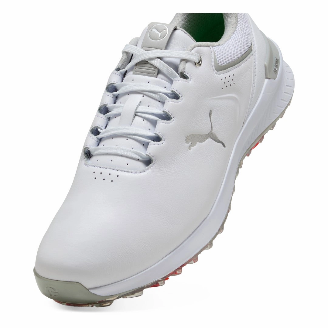Flexible Outsole Sneakers Puma IGNITE Innovate Leather Golf Shoes 310722 Shoes On Plain Background