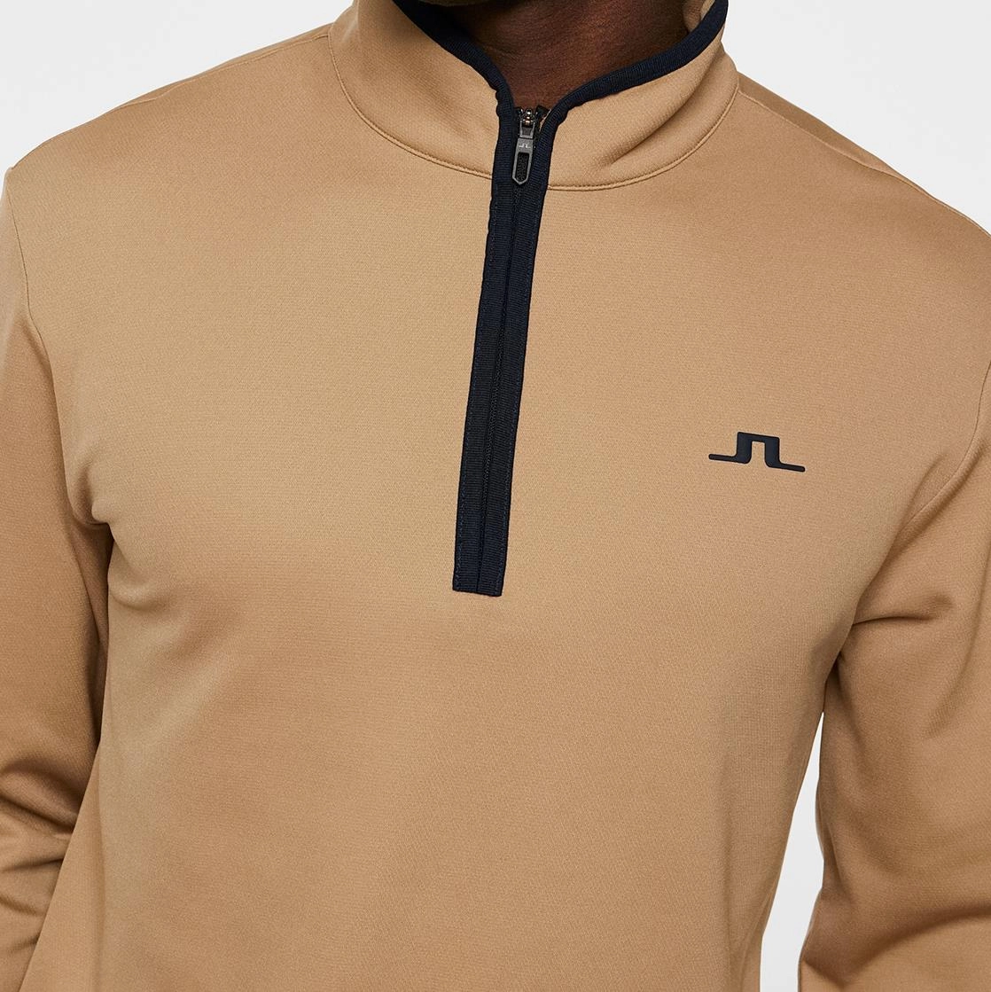 Clide Quarter Zip Mid Layer Tigers Eye J.Lindeberg Golfwear for Men